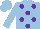 Silk - Light blue, purple spots, light blue sleeves and cap