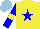Silk - Yellow, blue star, sleeves with yellow armlets, light blue cap