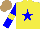 Silk - Yellow, blue star, sleeves with yellow armlets, light brown cap