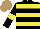 Silk - Black, yellow hoops, armlets, light brown cap