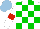 Silk - White, green checks, red armlets, light blue cap