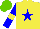 Silk - Yellow, blue star, sleeves with yellow armlets, light green cap