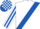 Silk - WHITE, royal blue sash, striped sleeves, check cap