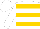 Silk - White, black and white yin yang logo, black and gold bars, white cap