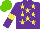 Silk - Purple, yellow stars, armlets, light green cap