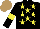 Silk - Black, yellow stars, armlets, light brown cap