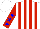 Silk - White, blue and red stripes, red sleeves, blue stars