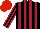 Silk - Black, maroon striped, black, maroon striped sleeves, red cap