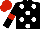 Silk - Black, white spots, red armlets, red cap