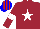 Silk - MAROON, white star & armlet, blue cap, red stripes