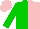 Silk - Green and pink halved, pink cap