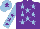 Silk - Purple, light blue stars, light blue sleeves, purple stars, light blue cap, purple star
