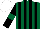 Silk - Dark green, black stripes and sleeves with dark green armlets, white cap