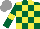 Silk - Dark green and yellow checks, armlets, grey cap