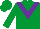 Silk - Emerald green body, purple chevron