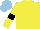 Silk - Yellow, black band, armlets, light blue cap