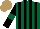 Silk - Dark green, black stripes and sleeves with dark green armlets, light brown cap