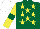 Silk - Dark green, yellow stars, sleeves with dark green armlets, white cap