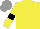 Silk - Yellow, black band, armlets, grey cap
