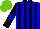Silk - Blue, black stripes, black sleeves with blue armlets, light green cap