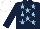 Silk - Dark blue, light blue stars, white cap