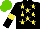 Silk - Black, yellow stars, armlets, light green cap