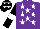 Silk - Purple, white stars, black sleeves, white armlets and stars on black cap