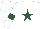 Silk - White, hunter green star, hunter green band on sleeves, white cap