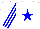 Silk - White, blue star, blue striped sleeves, white cap