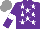 Silk - Purple, white stars, armlets, grey cap