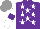 Silk - Purple, white stars, white sleeves on purple armlets, grey cap