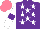 Silk - Purple, white stars, white sleeves on purple armlets, salmon cap