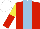 Silk - RED, LIGHT BLUE stripe, YELLOW and RED halved sleeves, WHITE cap
