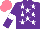 Silk - Purple, white stars, armlets, salmon cap