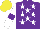 Silk - Purple, white stars, white sleeves on purple armlets, yellow cap