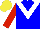Silk - Blue body, white chevron, red arms, yellow cap