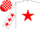 Silk - WHITE, red star & stars on sleeves, check cap