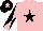 Silk - Pink, black star, diablo on sleeves, black cap, pink star