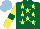 Silk - Dark green, yellow stars, sleeves with dark green armlets, light blue cap
