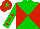 Silk - Green body, red diabolo, green arms, red stars, red cap, green star