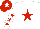 Silk - White body, red star, white arms, red stars, red cap, white star