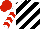 Silk - Black and white diagonal stripes, red chevrons on white sleeves, red cap