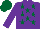 Silk - purple, dark green stars, dark green arms and cap
