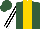Silk - Hunter green, gold panel, white stripes on black sleeves