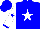 Silk - Blue, white star, blue star and cuffs on white sleeves