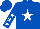 Silk - Royal blue, white star on red pentagon, white stars on sleeves, royal blue cap