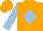 Silk - orange, light blue diamond and sleeves