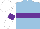 Silk - Soft blue body, purple hoop, white arms, purple armlets, white cap, purple striped