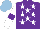 Silk - Purple, white stars, white sleeves on purple armlets, light blue cap