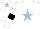 Silk - White, light blue star, black armlets, white cap with light blue star
